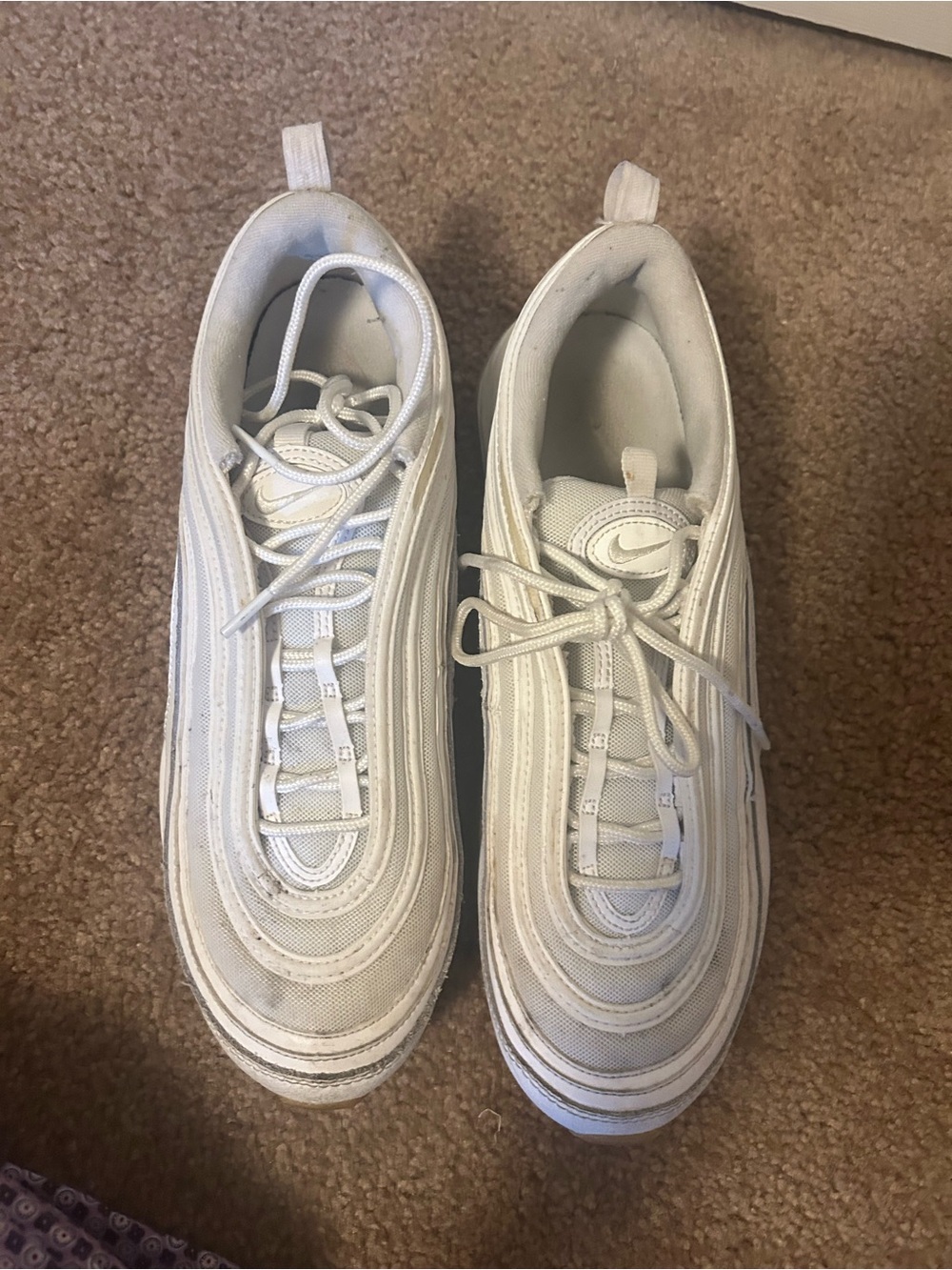 Nike AIR MAX 97’ Triple White Sneakers!